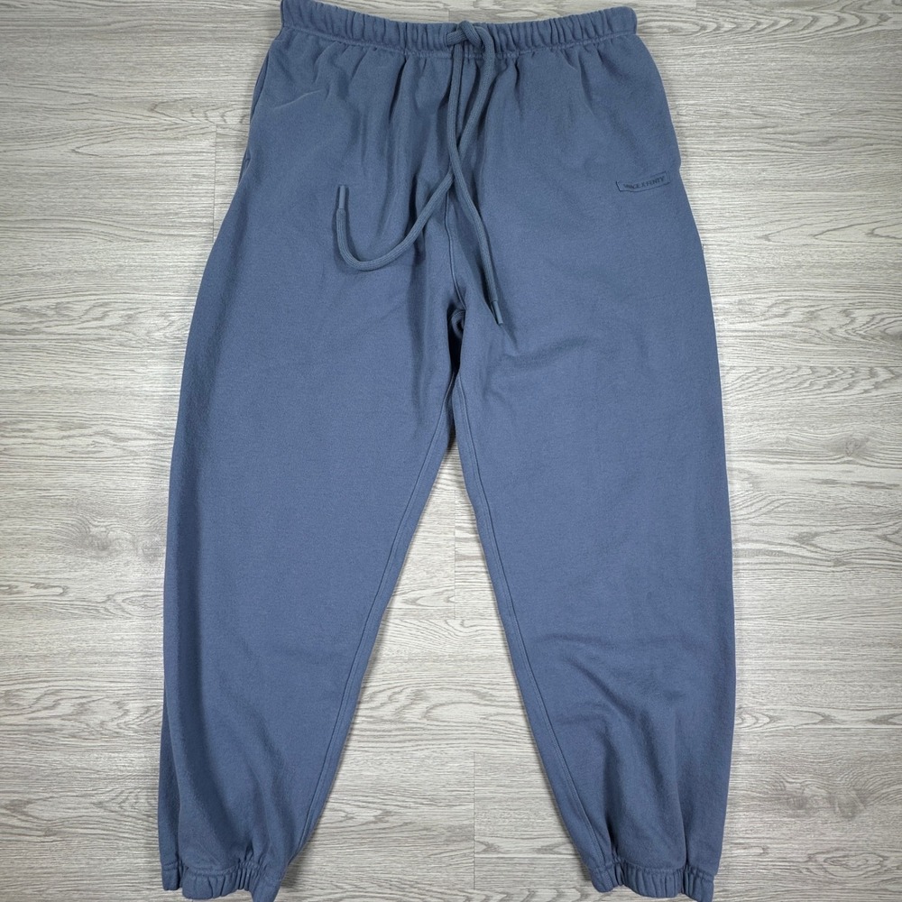 Savage X Fenty Women Sweatpants Blue Joggers Fleece Drawstring Logo Medium